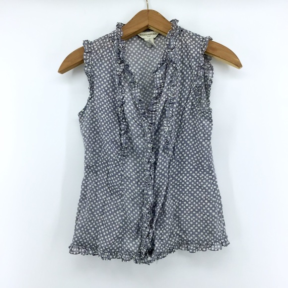 Banana Republic Tops - Banana Republic | Sleeveless Polka Dot Ruffle Top